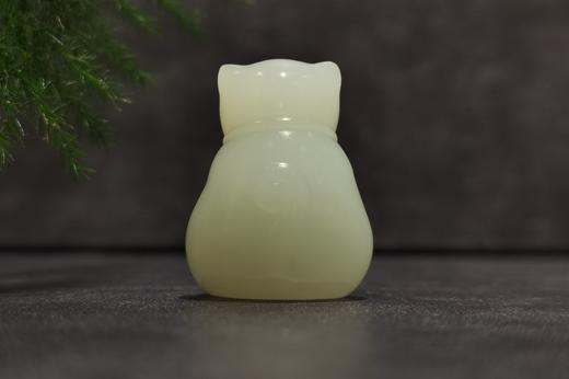 【御珠宫坊】羊脂白玉猫挂件 商品图3