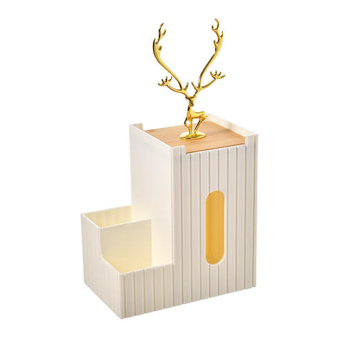 【轻奢时尚 实力二合一 】创意家用麋鹿纸巾盒桌面首饰遥控器杂物整理盒北欧简约卧室抽纸盒 商品图5