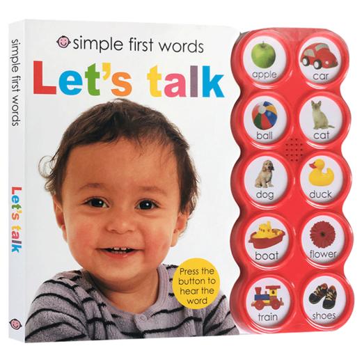 10种声音辨别认知 发声书 英文原版 Simple First Words Let's Talk 进口英语书籍英文版 商品图1