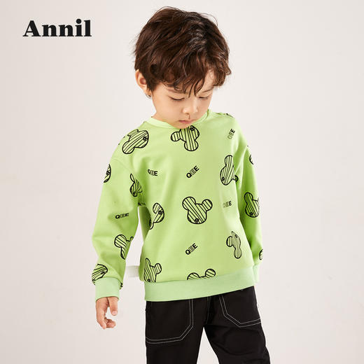 安奈儿【QEE系列IP联名】男童圆领长袖卫衣xb211543 商品图0