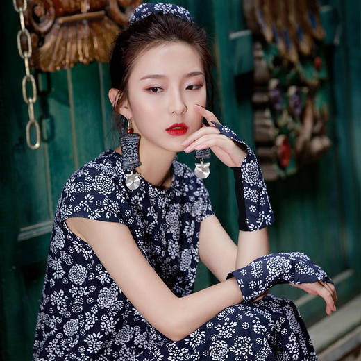 东篱把酒印花连衣裙  |现货加急发 |杨丽萍老师同款 商品图5