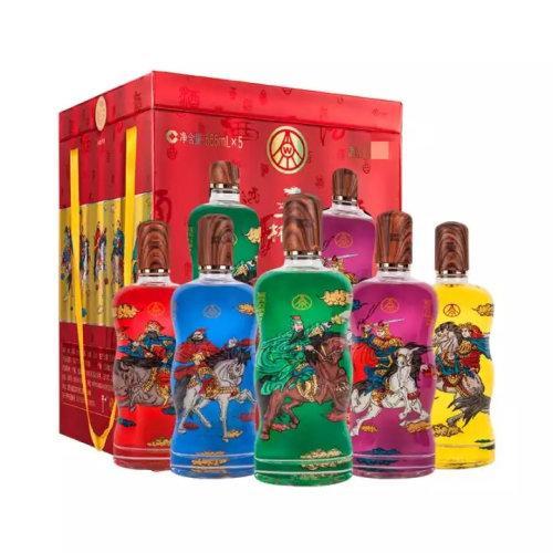 五粮液 干一杯三国五虎上将42度 555ml×5瓶装 整套销售 浓香型白酒 商品图1