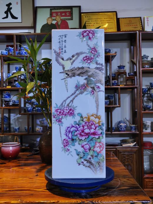 曹细毛：重工粉彩四季花鸟四方镶器 商品图0