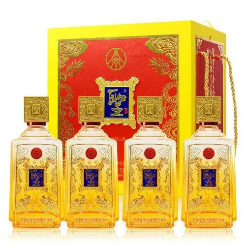 五粮液圣酒玉玺 琥珀金礼盒装 52度 浓香型白酒 500ml×4瓶礼盒装 商品图0