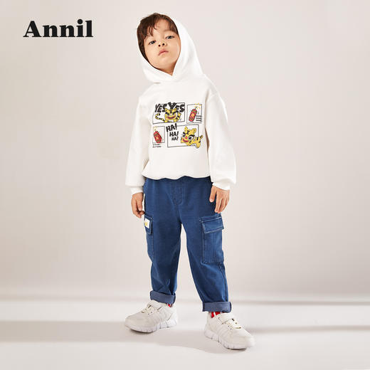 安奈儿男童全腰针织牛仔单裤xb216536 商品图3