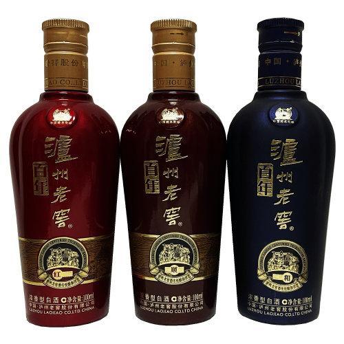 【老酒整套酒版】百年泸州老窖·红顺和套酒（裸瓶）52度 2012年出厂 100ml×3瓶 商品图0