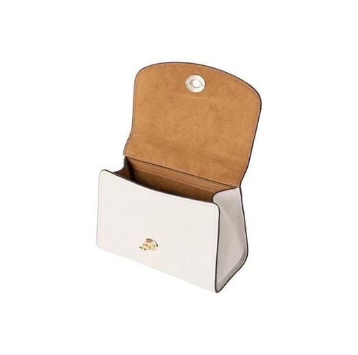 【预售】COACH蔻驰Tilly荔枝纹翻盖皮革手提单肩斜挎包迷你女款纯白色 商品图1