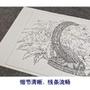 【有步骤、大彩图】李晓明工笔画白描稿斗方小品《临宋花篮图》蜀葵石榴栀子花初学者临摹花鸟线稿KL05 商品缩略图4