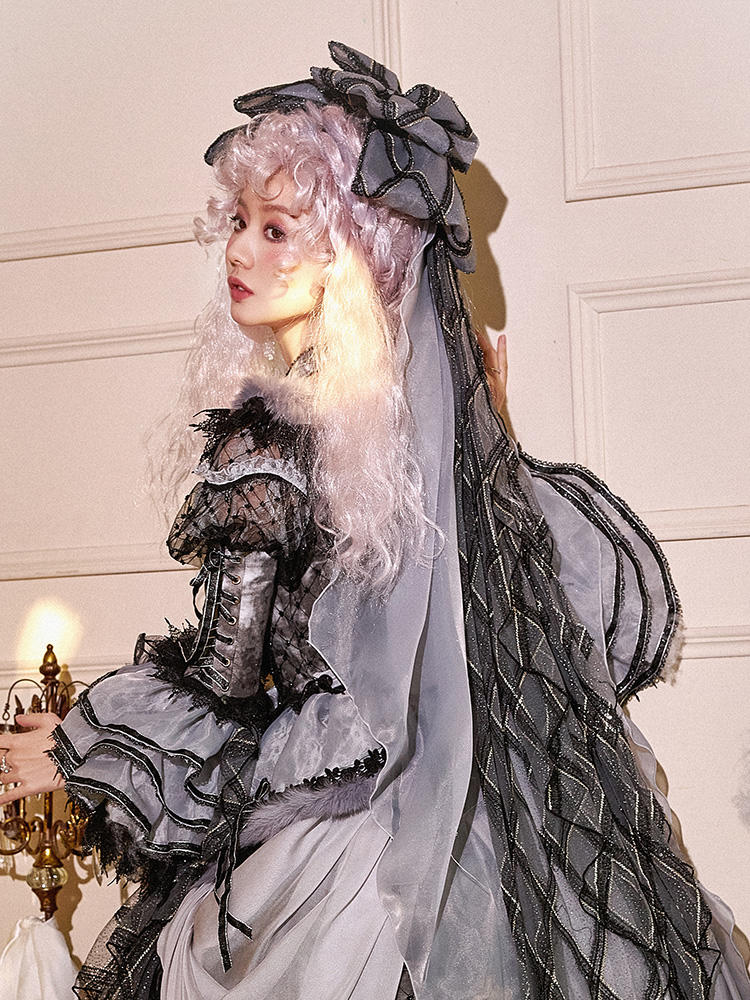 小乌云 大蝴蝶结头纱 崩坏人偶 lolita 头饰 全款预售