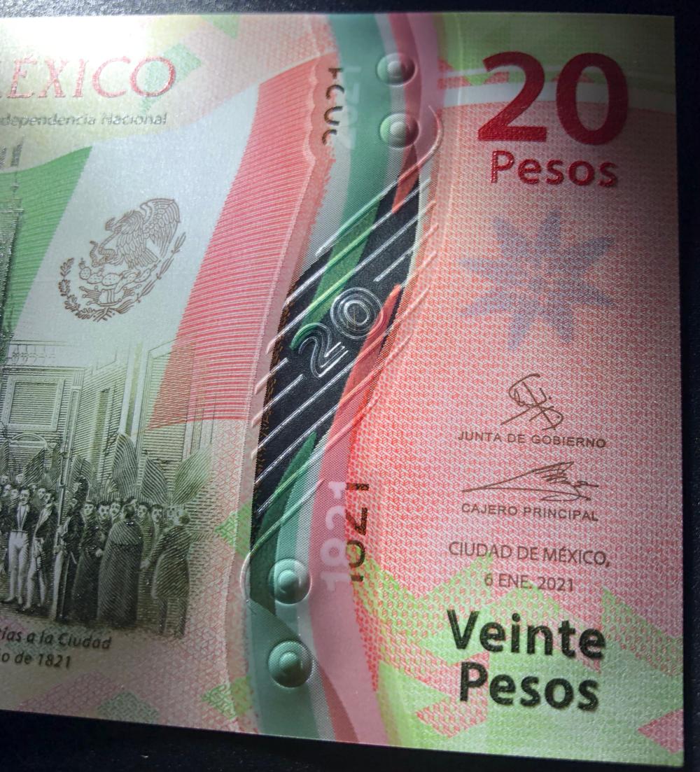 2021年墨西哥独立200周年塑料纪念钞