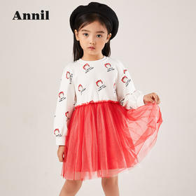 安奈儿女童长袖连衣裙xg213501