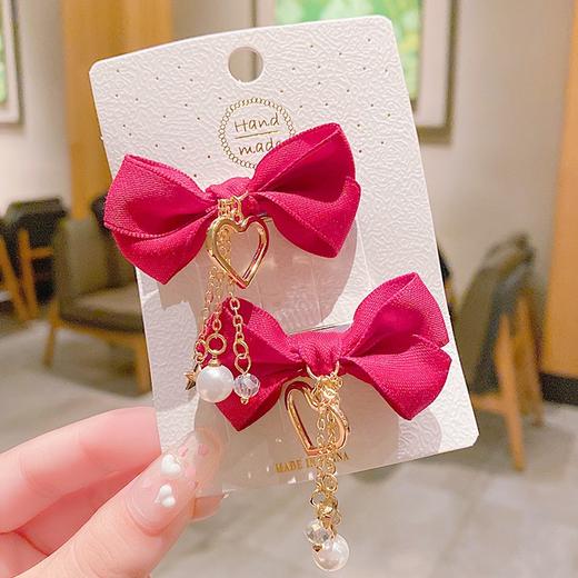 【可爱蝴蝶结侧夹对夹】新款流苏蝴蝶结发夹侧边发卡儿童女童女宝宝可爱对夹发饰头饰 商品图8