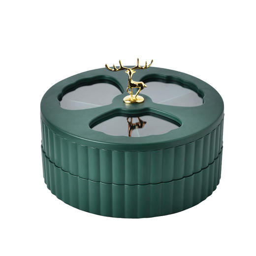 【情调生活 多功能省空间】北欧轻奢麋鹿果盘 家用客厅分隔带盖干果盘 创意现代多层糖果零食盒 商品图7