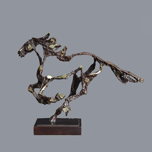 宇达青铜摆件 黎明作品《墨马》艺术装饰摆件  长47cm 商品图0