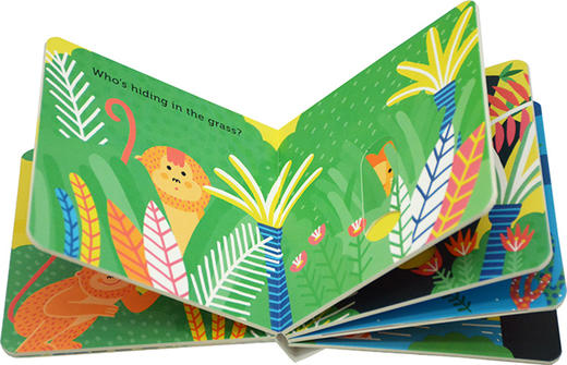 谁躲在这里 英文原版绘本 Slide Surprise Who's Hiding 进口原版纸板机关操作书 幼儿英语启蒙学习书籍 亲子互动 商品图2