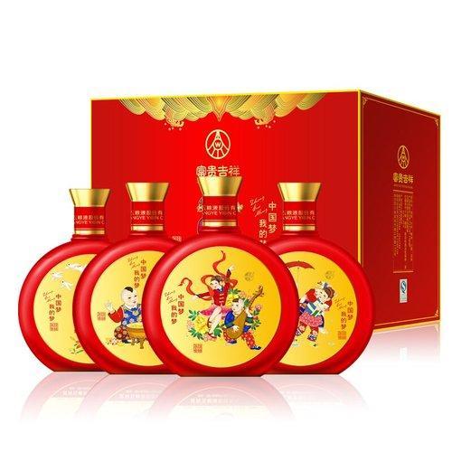 五粮液股份公司 富贵吉祥 中国梦（中国红）52度 浓香型白酒 500ml×4瓶整套销售 商品图0