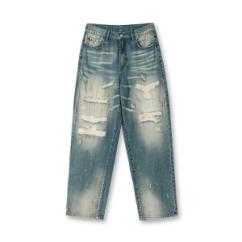 1997/复古重工破洞仿锈剂做旧牛仔裤 商品图0