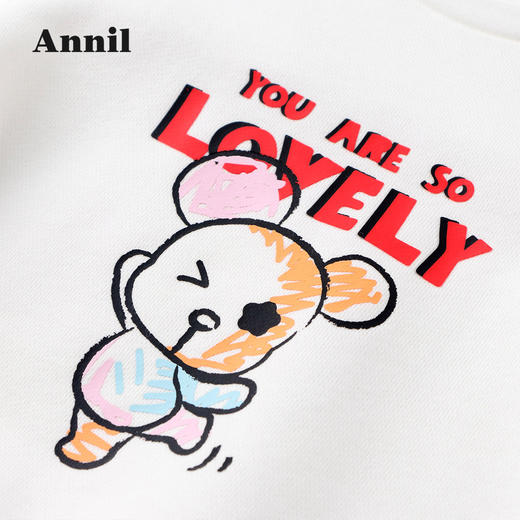 安奈儿【QEE系列IP联名】女童圆领长袖卫衣xg211507 商品图2