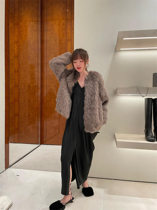 HIDEMI限定款毛毛方头小跟系带鞋 商品图11