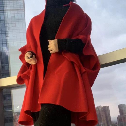 【à perles】优雅大气的新年红羊绒斗篷大衣 商品图6