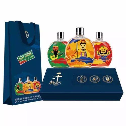 五粮液股份公司 五粮液干一杯彩瓶 刘关张礼盒 白酒 52度 118ml×3瓶 礼盒装白酒 送礼自饮 商品图4