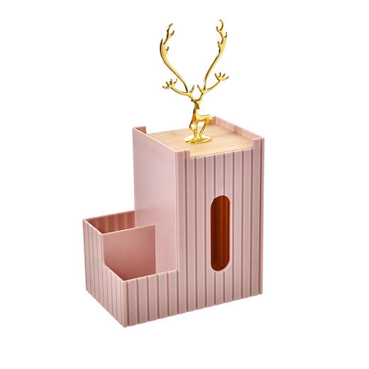 【轻奢时尚 实力二合一 】创意家用麋鹿纸巾盒桌面首饰遥控器杂物整理盒北欧简约卧室抽纸盒 商品图6