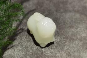【御珠宫坊】羊脂白玉猫挂件