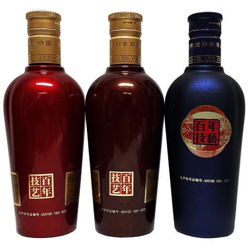 【老酒整套酒版】百年泸州老窖·红顺和套酒（裸瓶）52度 2012年出厂 100ml×3瓶 商品图1