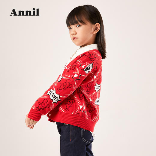 安奈儿【QEE系列IP联名】女童棉线开衫ag214519 商品图2