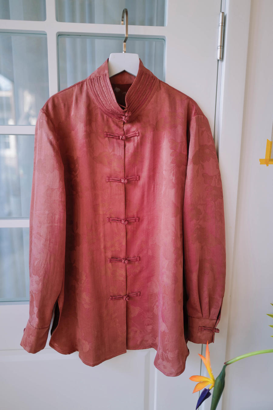 久纨久 胭脂粉香云纱立领盘扣新中式小褂