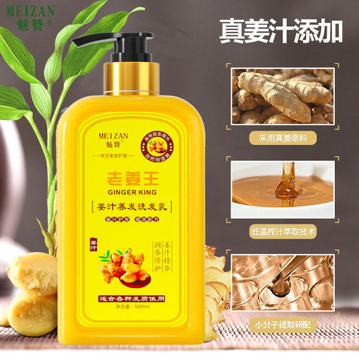 魅赞天然植物姜汁提取物掉发去屑养发洗发乳（防掉控油） 商品图1