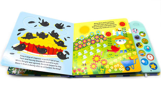 童谣儿歌 纸板触摸发声翻翻书 英文原版 Usborne Baby's Very First Nursery Rhymes Playbook 幼儿英语启蒙早教游戏互动书 英文版 商品图2