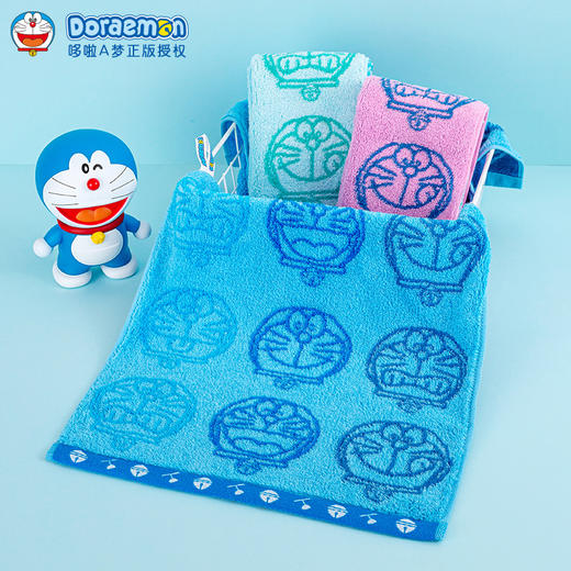 【已下架】积分换购 | 夕才儿美术馆 哆啦A梦 神奇魔镜/照相机 方巾/面巾/浴巾三件套组合装[福利品] 商品图1