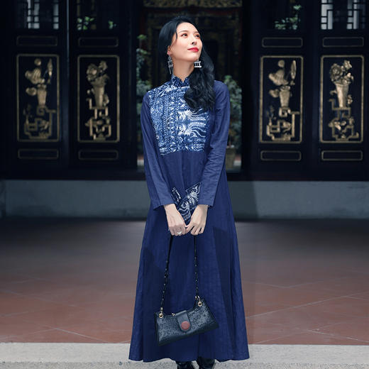 青衣谣印花拼接连衣裙 | 杨丽萍老师同款 | 现货加急发 商品图1