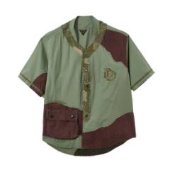 DDVR/岚褛 红色油蜡布拼接补丁棒球服 商品图0