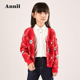 安奈儿【QEE系列IP联名】女童棉线开衫ag214519
