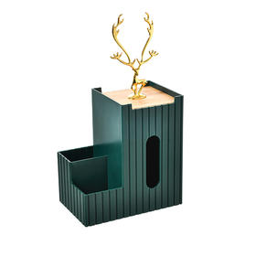 【轻奢时尚 实力二合一 】创意家用麋鹿纸巾盒桌面首饰遥控器杂物整理盒北欧简约卧室抽纸盒