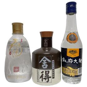 【川酒100ml酒版一组3瓶】舍得酒 52度 2014年出厂；水井坊天号陈酒 45度 2013年出厂；叙府大曲“53优” 52度 2018年出厂