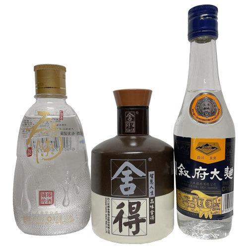 【川酒100ml酒版一组3瓶】舍得酒 52度 2014年出厂；水井坊天号陈酒 45度 2013年出厂；叙府大曲“53优” 52度 2018年出厂 商品图0