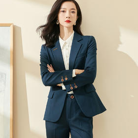 米思阳2026春季新款通勤休闲职场OL西装女修身显瘦一粒扣外套0046