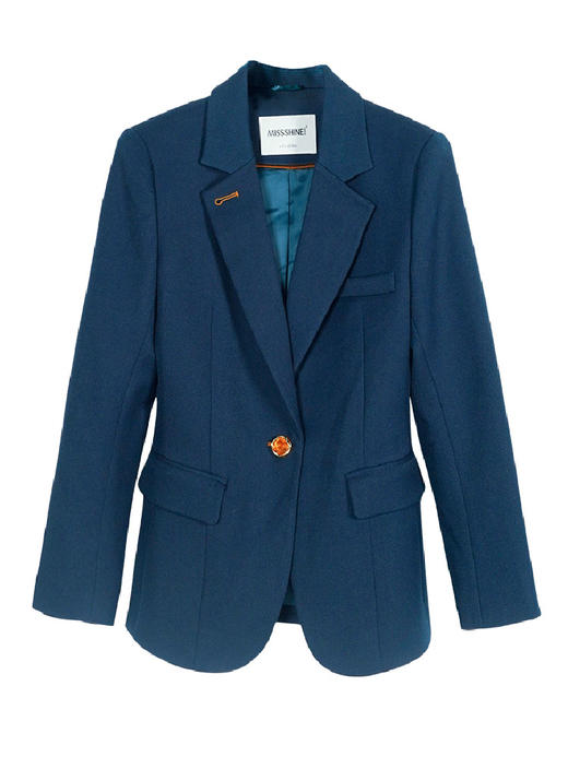 米思阳2026春季新款通勤休闲职场OL西装女修身显瘦一粒扣外套0046 商品图4