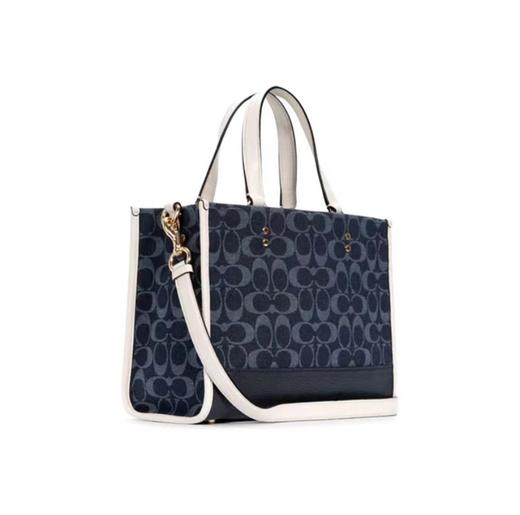 【预售】COACH蔻驰Dempsey30托特包 Chambray香布蕾满印手提单肩斜挎包中号女款牛仔蓝 商品图1
