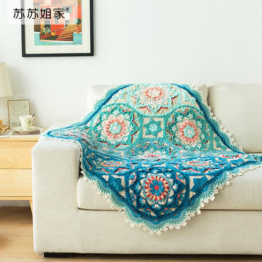 苏苏姐家唯美穆夏拼花毯编织手工DIY毛线团毯子材料包鑌 商品图1