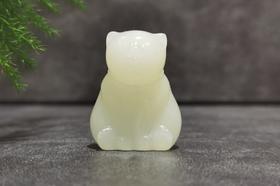 【御珠宫坊】羊脂白玉猫挂件