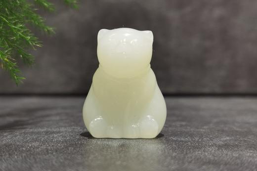 【御珠宫坊】羊脂白玉猫挂件 商品图0