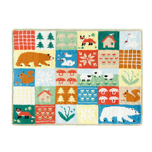 苏苏姐家四季森林提花毯手工diy棒针编织毯子毛线团材料包鑌 商品图4