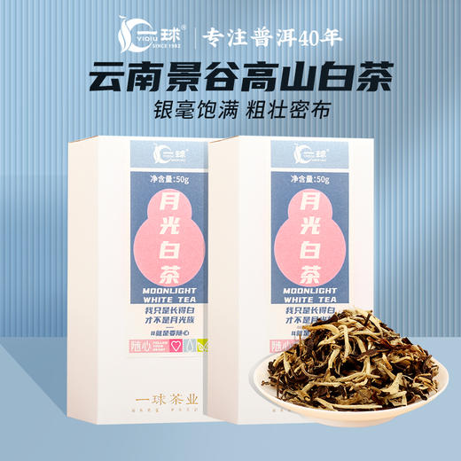 一球2020年随心系列云南月光白茶 散茶 银毫蜜香办公室泡茶50g 商品图0