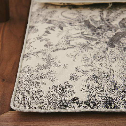 法式线描罗汉床棕榈加厚防滑坐垫 商品图3