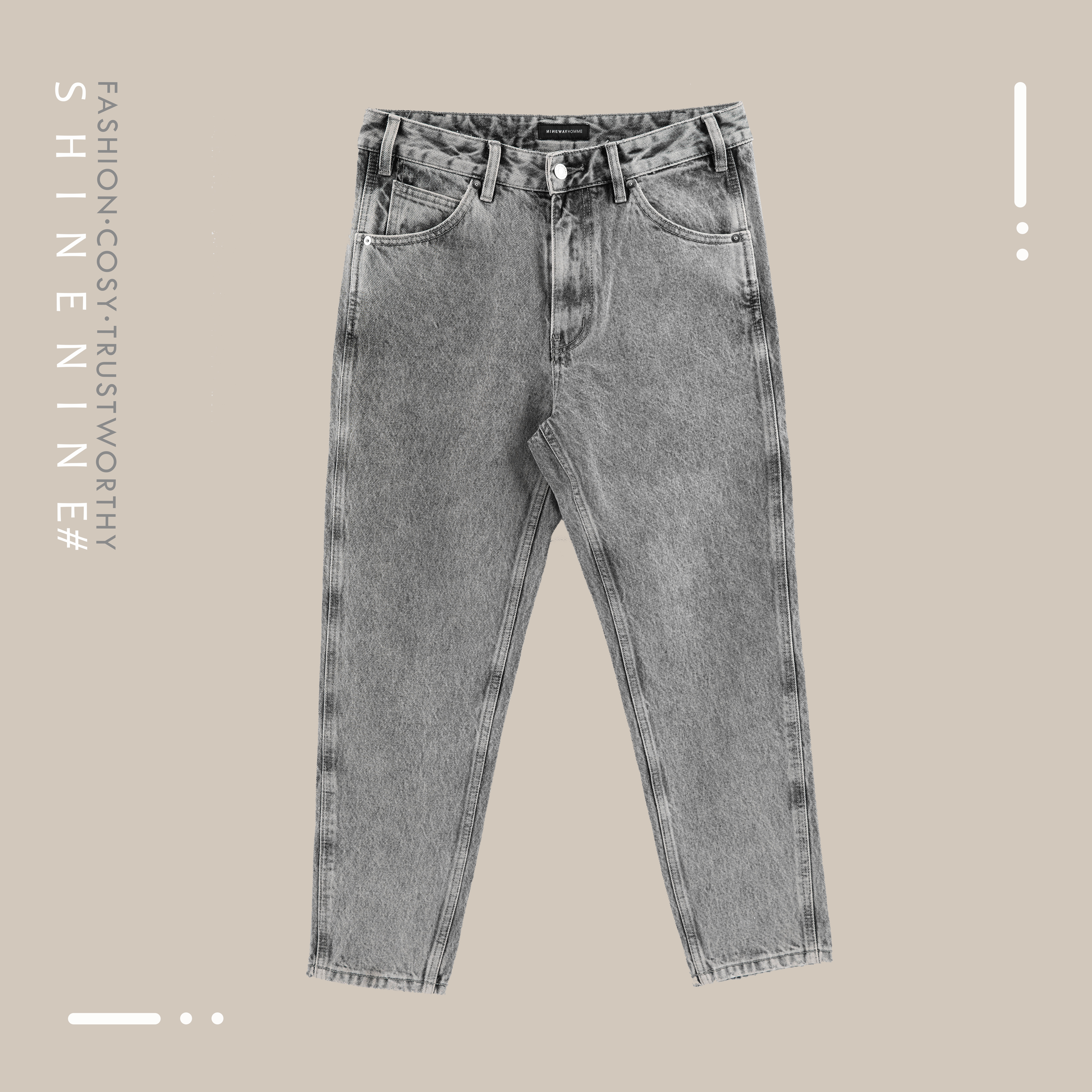 012N28直筒牛仔裤