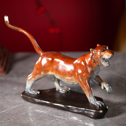 【6F】朱炳仁铜 十二生肖彩色金羊致祥铜雕羊摆件 家居工艺品办公桌摆件 金虎生威 商品图2